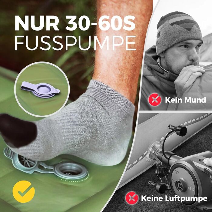 Каремат туристичний самонадувний Ciskotu, 12 см, з насосом, Ultraleicht, зелений