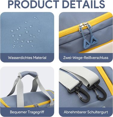 Спортивна сумка для жінок, велика, XL, 52x24x27 см, для спортзалу, подорожей, вихідних, клініки (біла)