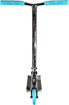 Скутер для трюків CORE Trick Tretroller 110mm, ABEC 9, для початківців та професіоналів, від 5 років, регульована висота 78-95 см, + наклейки Fantic26 (Park CL1 Mini H=75 Chrome/Teal)