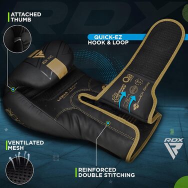 Боксерські рукавички для дітей RDX Maya Hide, 8oz (Золотий) - Муай Тай, Кікбоксинг, MMA, бокс