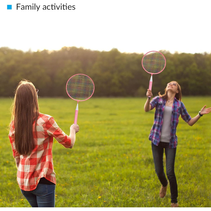 Набір для бадмінтона QKTYB для дітей від 4 до 8 років, легкий алюмінієвий, для початківців, з сумкою, зелений (рожевий)