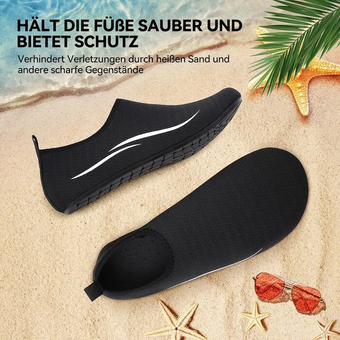 Взуття для плавання та відпочинку на пляжі: унісекс, чорний, 38 EU