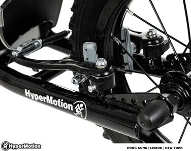 Дитячий самокат HyperMotion Viva, сталевий каркас, 12-50 кг, надувні колеса 30 см, дві гальма, регульована висота 78-85 см, з підніжкою