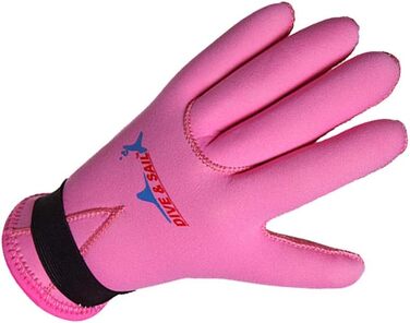 Дитячий неопреновий гідрокостюм та рукавички з антиковзаючим покриттям для водних видів спорту: плавання, серфінг, снорклінг, вітрильний спорт. Розмір M (6-9 років). Рожевий колір.
