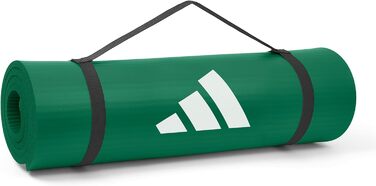 Adidas фітнес-мат для дому, нековзкий, 10 мм, темно-зелений — килимок для гімнастики, фітнесу та тренувань, дві розміри