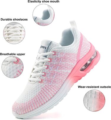 Жіночі кросівки для бігу Hitmars: спортивні, дихаючі, з амортизацією, неслизькі, легкі, для бігу по вулицях, фітнесу, ходьби, розмір EU 36-42, рожевий колір, 39 EU