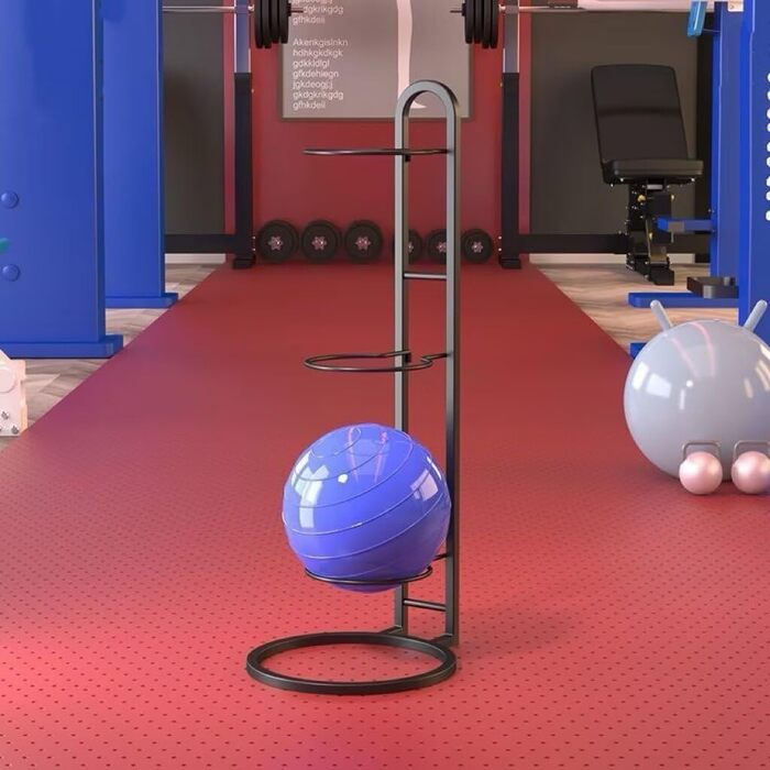 Металевий тримач для м'ячів: вертикальна стійка, полиця для зберігання м'ячів, 3 яруси | Футбол, баскетбол