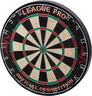 Професійна дартс-мішень Viper League Pro з сизалю, безскобова, Bullseye, комплект із крікет-табло