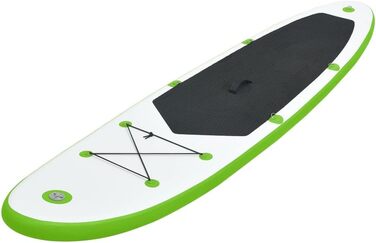 Набір надувної SUP-дошки для плавання vidaXL 390x81x10 см, зелена, з веслом