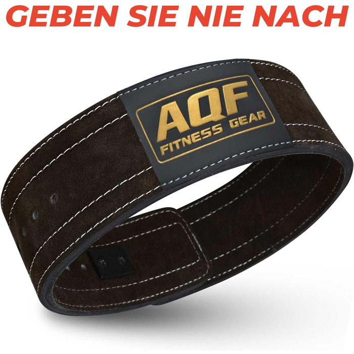 Пояс для пауерліфтингу AQF, важкоатлетичний, шкіряний, з важільною пряжкою, 4'' ширина, 10 мм товщина, замша, для фітнесу, кросфіту, станова тяга, чоловічий/жіночий, чорний, розмір L