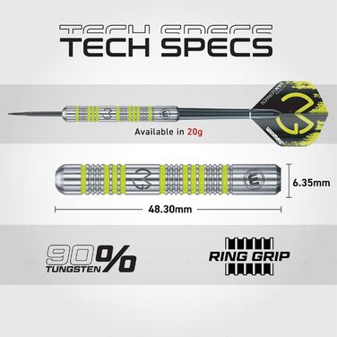 WINMAU Michael Van Gerwen (MvG) подарунковий набір для дартсу, 50 предметів, сталевий наконечник, 4 комплекти стрижнів, 4 комплекти оперень та аксесуари