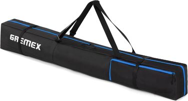 GREMEX Skitasche: Водонепроникний мішок для лиж на 1 пару - міцний та ергономічний, аксесуари для лиж (блакитний + жовтий, чорний + синій, 180 см)