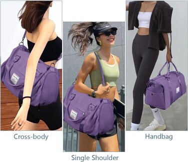 Спортивна сумка Flintronic: дорожня сумка, містка для подорожей, з відділенням для взуття та мокрих речей, водонепроникна, для чоловіків та жінок, чорна (#3 фіолетовий)