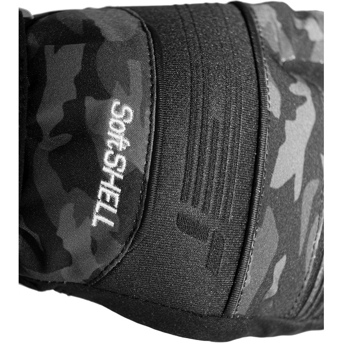 Дитячі гірськолижні рукавички Reusch Softshell, водонепроникні та вітрозахисні (чорно-камуфляжні, розмір 6)