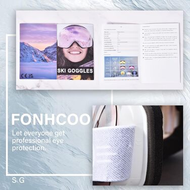 Лижна маска FONHCOO OTG для окулярів, дзеркальна, антифог, UV-захист, срібна, VLT 13,5%, для чоловіків і жінок