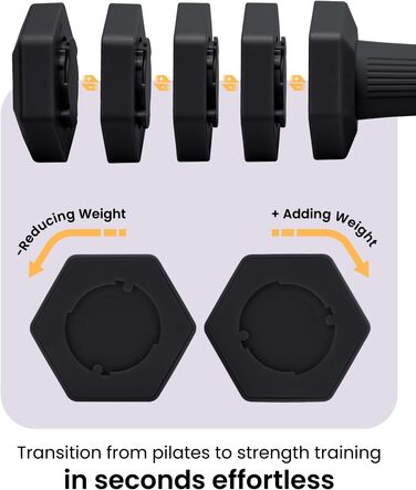 Набір гантелей Fragraim регульовані, 5,44 кг, 4-в-1, для дому, з м'якими ручками, чорний
