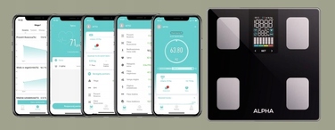 Електронні ваги для ванної Alpha — Аналітичні, з BMI та додатком українською