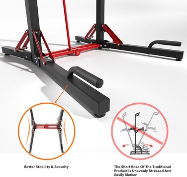 ONETWOFIT Power Tower - Станція для віджимань для дому, регульована висота, 270 кг, BLACK-1