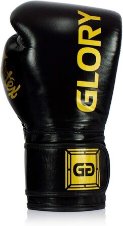 Боксерські рукавички Fairtex X Glory 16oz, шкіряні, чорні, для кікбоксингу, муай-тай, спарингу, ручна робота, офіційні Glory Kickboxing, Тайланд