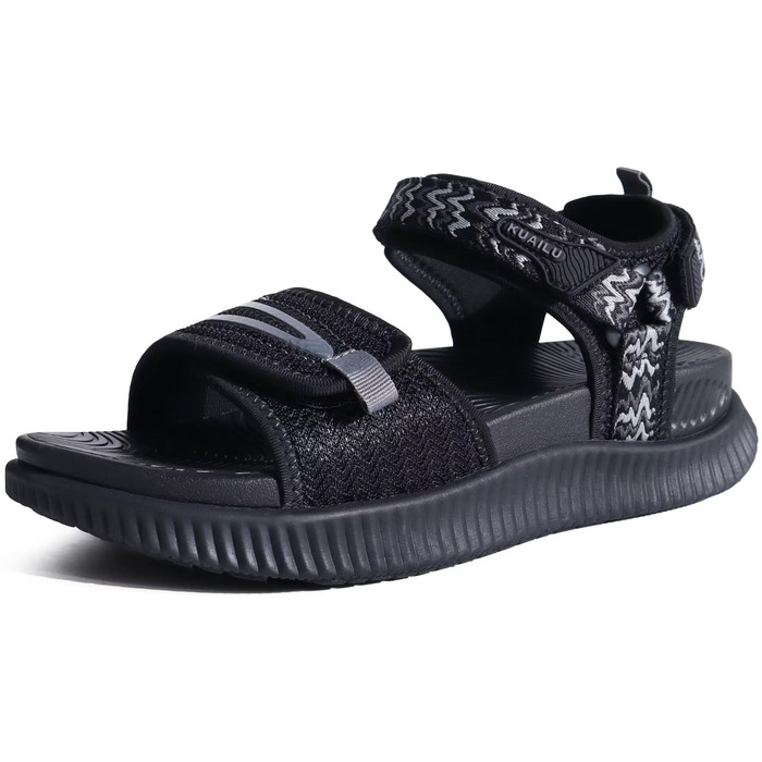 Сандалі жіночі KuaiLu Trekking ортопедичні для туризму та спорту. Літні відкриті сандалі на липучці, розмір 39 EU, чорні