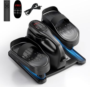 MOMODA Міні електричний тренажер для дому, компактний еліптичний тренажер під стіл, дисплей, 12 швидкостей, тихий та портативний, для дорослих та людей похилого віку