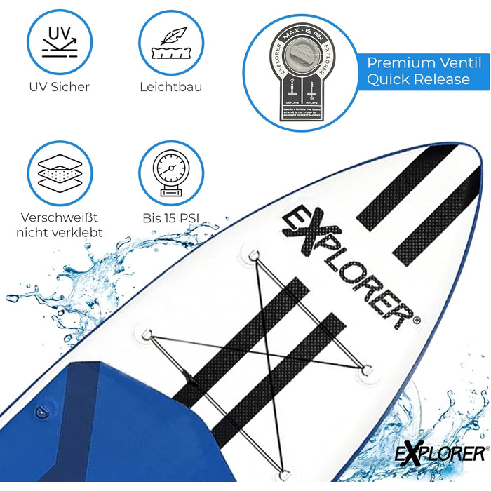 Набір для SUP-бордингу SUNSHINE 10.0: дошка, весло, рюкзак, насос, фіна та комплект для ремонту (до 180 кг)
