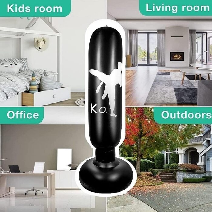 Дитячий боксерський мішок YAVOCOS 160 см, надувний боксерський мішок для дітей, підлітків та дорослих, для кікбоксингу, карате, ММА, боксу, домашніх тренувань