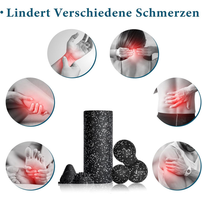 Ролик для фасції Blackroll: комплект для масажу та розслаблення м'язів (з м'ячиком)