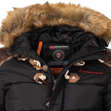 Чоловіча зимова куртка Geographical Norway: теплий утеплений анорак для лиж та сноуборду (комплект з шапкою Beanie M Belph Black)