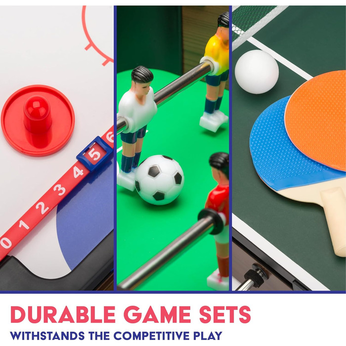 PowerPlay Набір ігор для столу 3 в 1: міні-футбол, хокей, настільний теніс