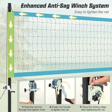 Волейбольна сітка для басейну LIFEZEAL: портативна, регульована висота, антиковзаюча поверхня, з насосом та сумкою (блакитна)