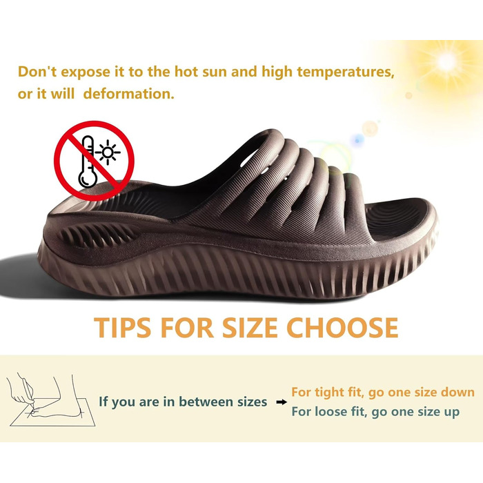 Ортопедичні відновлювальні сандалі KuaiLu для жінок, легкі спортивні шльопанці при плантарному фасциїті, розвантаження суглобів та спини, коричневі, розмір 36 EU