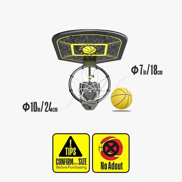 Баскетбольний кошик зі стійкою, комплект. Регульована висота 110-190 см. Ігровий набір для дітей, для гри в приміщенні та на вулиці. Чорно-жовтий колір