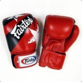 Боксерські рукавички Fairtex Nation 473 г червоні, з принтом