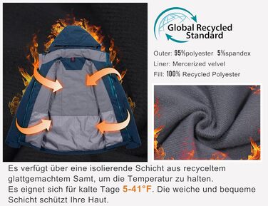 Жіноча водонепроникна куртка Little Donkey Andy - Легка, дихаюча, для активного відпочинку та походів (XL, Blaugrau meliert)