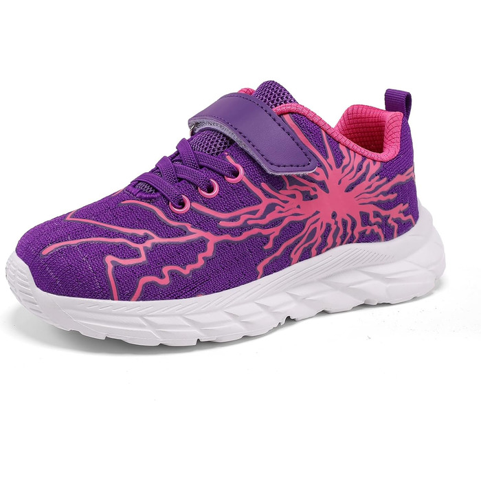 Дитячі спортивні кросівки для хлопчиків та дівчаток. Мереживні, дихаючі, для тенісу, бігу, фітнесу. Легкі кросівки на шнурівці. Кольори: чорний, зелений, фіолетовий, рожевий. Розмір 36 EU