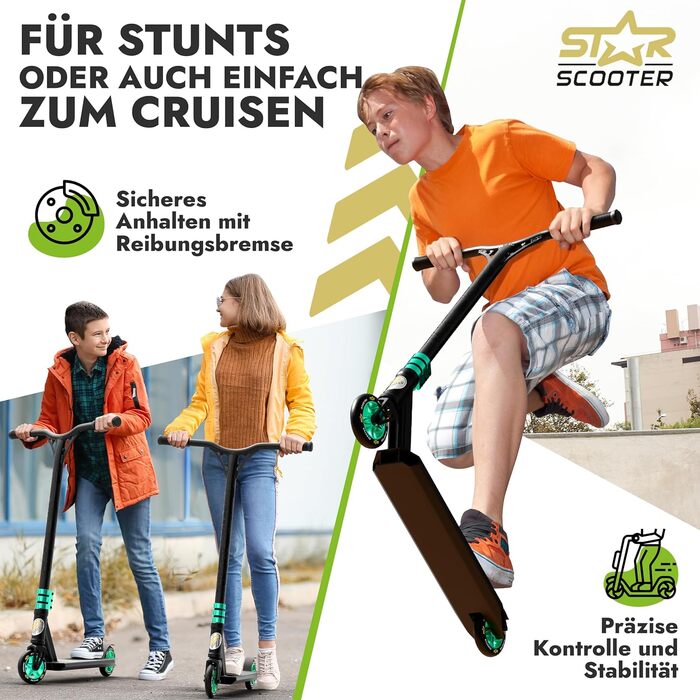 Трюковий самокат STAR SCOOTER Pro Sport 110/120 мм для дітей від 7 років і дорослих, алюмінієвий, HIC, напівпрофесійний