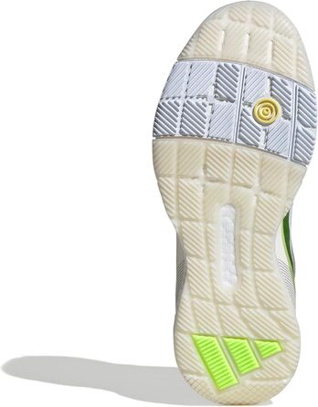 Жіноче взуття для падел-тенісу Adidas Courtquick W, розмір 41 1/3 EU, Cloud White/Silver Metallic/Lucid Lemon