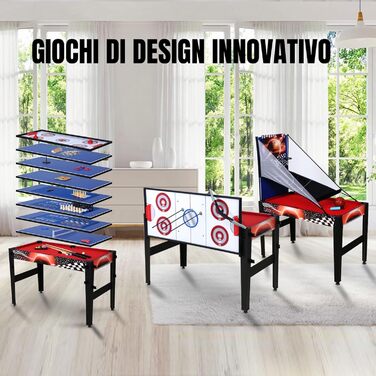 Стіл для ігор HLC 14-в-1: більярд, баскетбол, теніс, хокей, дартс, боулінг, лабиринт, кільця, шахи, хрестики-нулики, Мікадо, нарди