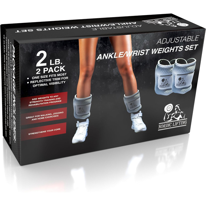 Ваги для ніг та зап'ясть (1 пара) - Регульовані ваги для жінок, чоловіків та дітей - Ідеально підходять для ходьби, бігу, гімнастики, аеробіки, 2.0 кг (x2), сірий колір