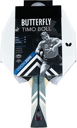 Настільний тенісний ракетка Butterfly Timo Boll Vision 2000, ITTF, для професіоналів, накладка Wakaba, з чохлом