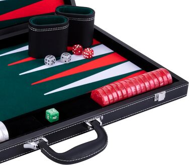 Набір для гри в шашки Engelhart Deluxe 21 дюйм (54 см) - якісні матеріали, перламутрові фішки, 2 стаканчики