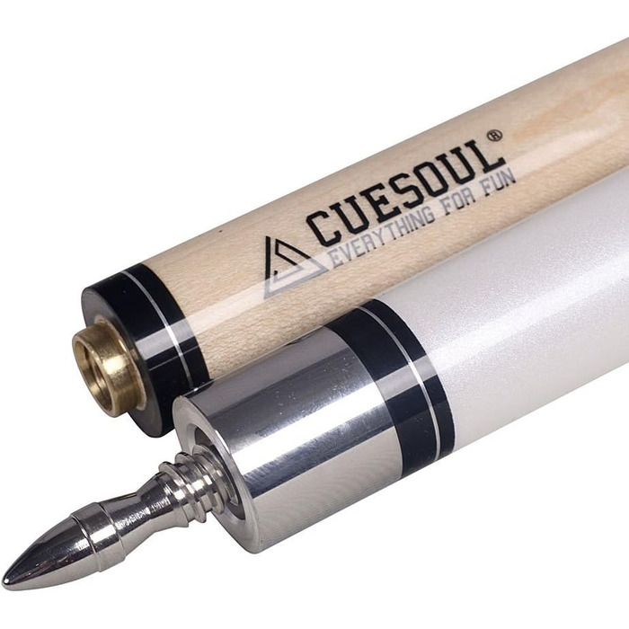 Більярдний кий DHOLE CUESOUL 58' 2 частини з клена, 19 унцій, білий, з чохлом 12.75mm