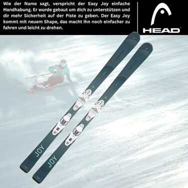 Гірські жіночі лижі Head Easy Joy Allride Rocker з кріпленнями Joy 9 GW SLR, для початківців, для підготовлених трас