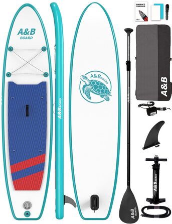 SUP дошка ABBOARD надувна 335 см для 2 осіб, блакитна - комплект з преміум аксесуарами, вантажопідйомність 200 кг
