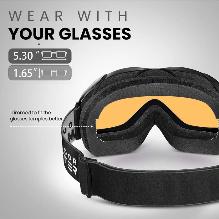 Гірськолижна маска OutdoorMaster OTG для жінок, чоловіків та підлітків (VLT 65%, полікарбонат)