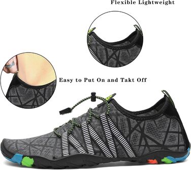 Чоботи для плавання та відпочинку Saguaro: чоловічі, жіночі, дитячі, розмір 35-48 (сірий, смужки)