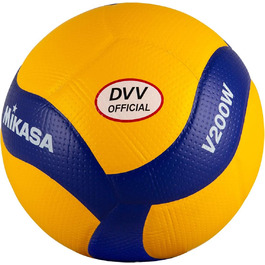 Волейбольний м'яч Mikasa V200W-DVV синьо-жовтий, розмір 5, офіційний ігровий