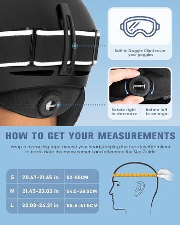 Шолом гірськолижний Findway для чоловіків та жінок, унісекс, з вентиляцією, для катання на лижах/сноуборді, розмір L (59-63 см), колір чорний