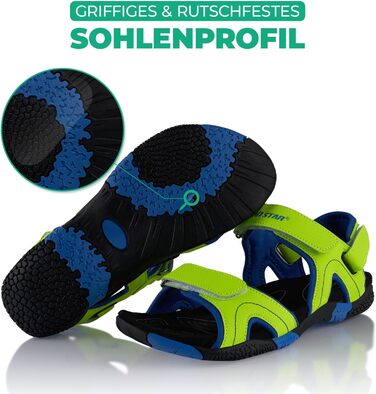 Трекінгові сандалії Fusskleidung для жінок та чоловіків, літні похідні взуття з міцною прогумованою підошвою, розмір 41 EU, колір зелено-синій